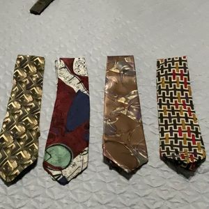 Host pick!!🤯💃🏁💯 Men’s silk ties. Geometric and abstract patterns. Lot of 4.